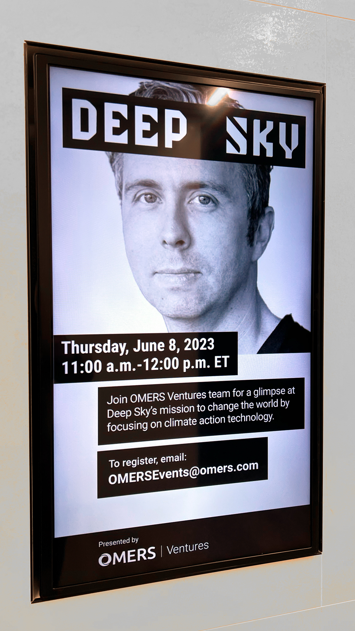 Poster for event featuring the CEO of Deep Sky