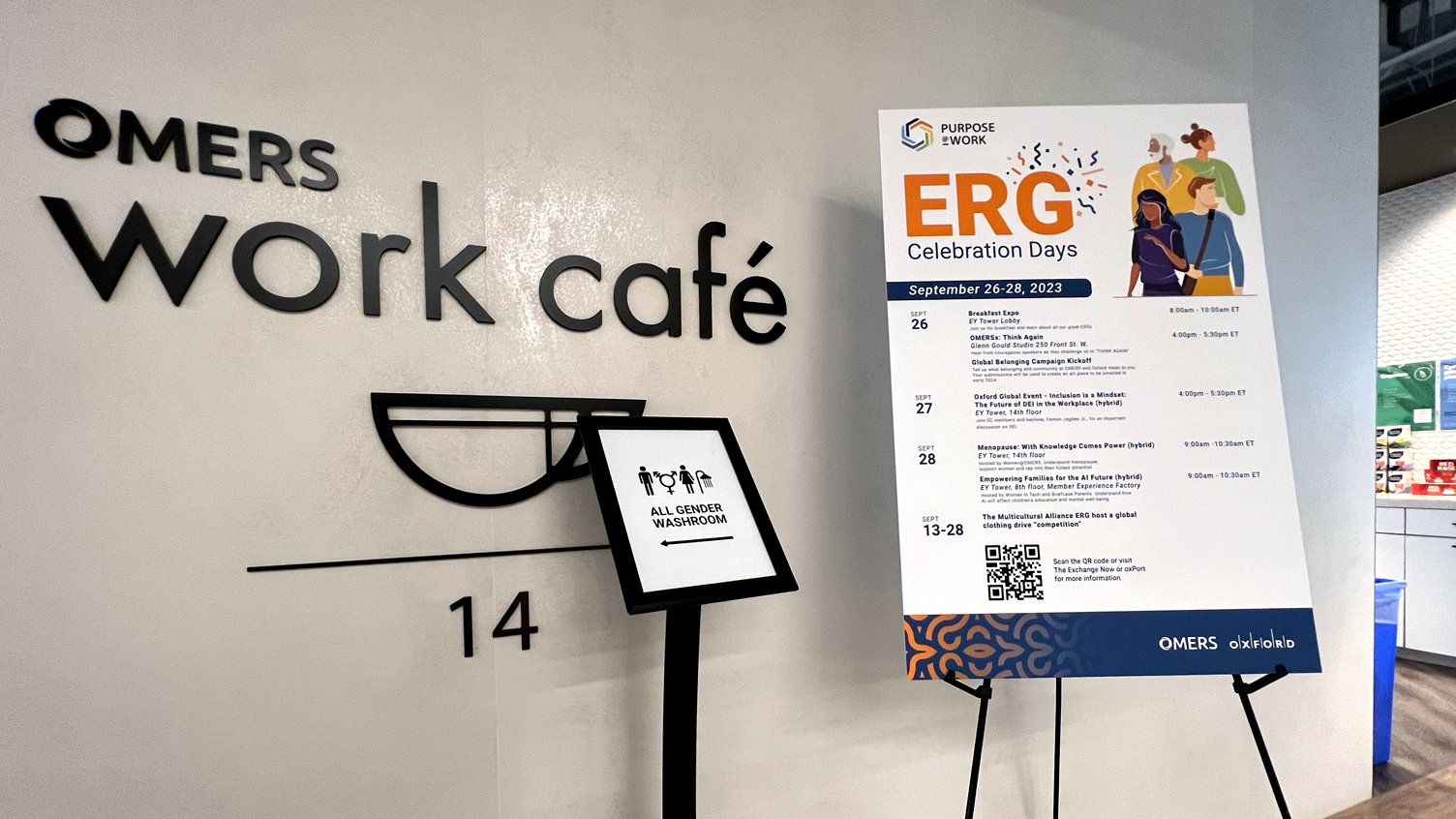 Cafe signage & ERG Day signage
